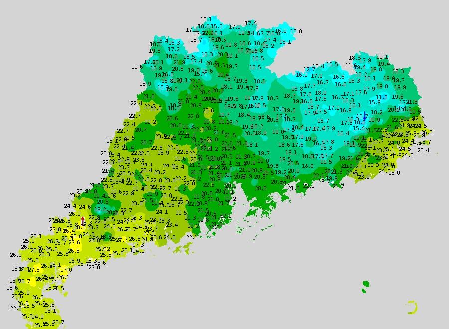 【冷空气大军蓄势待发】今天广东受东北季风和低空云系的影响下气温有所下跌，体感十分