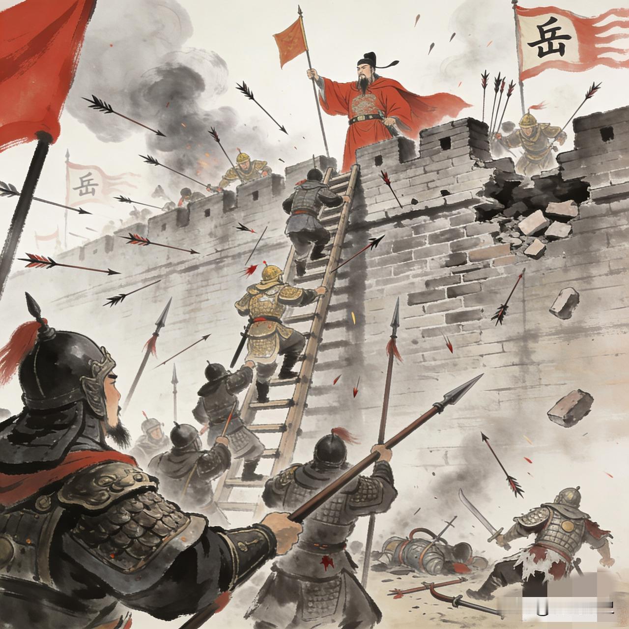 岳飞攻打朱仙镇久攻不下，怒火中烧想斩先锋，一个伙夫说：元帅，敌军的马粪是干的！岳