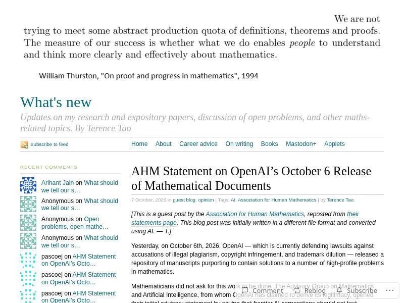 OpenAIicon一夜之间向全球甩出722篇顶级数学论文，把人类纯智力的最后一座神圣象牙塔直接给砸