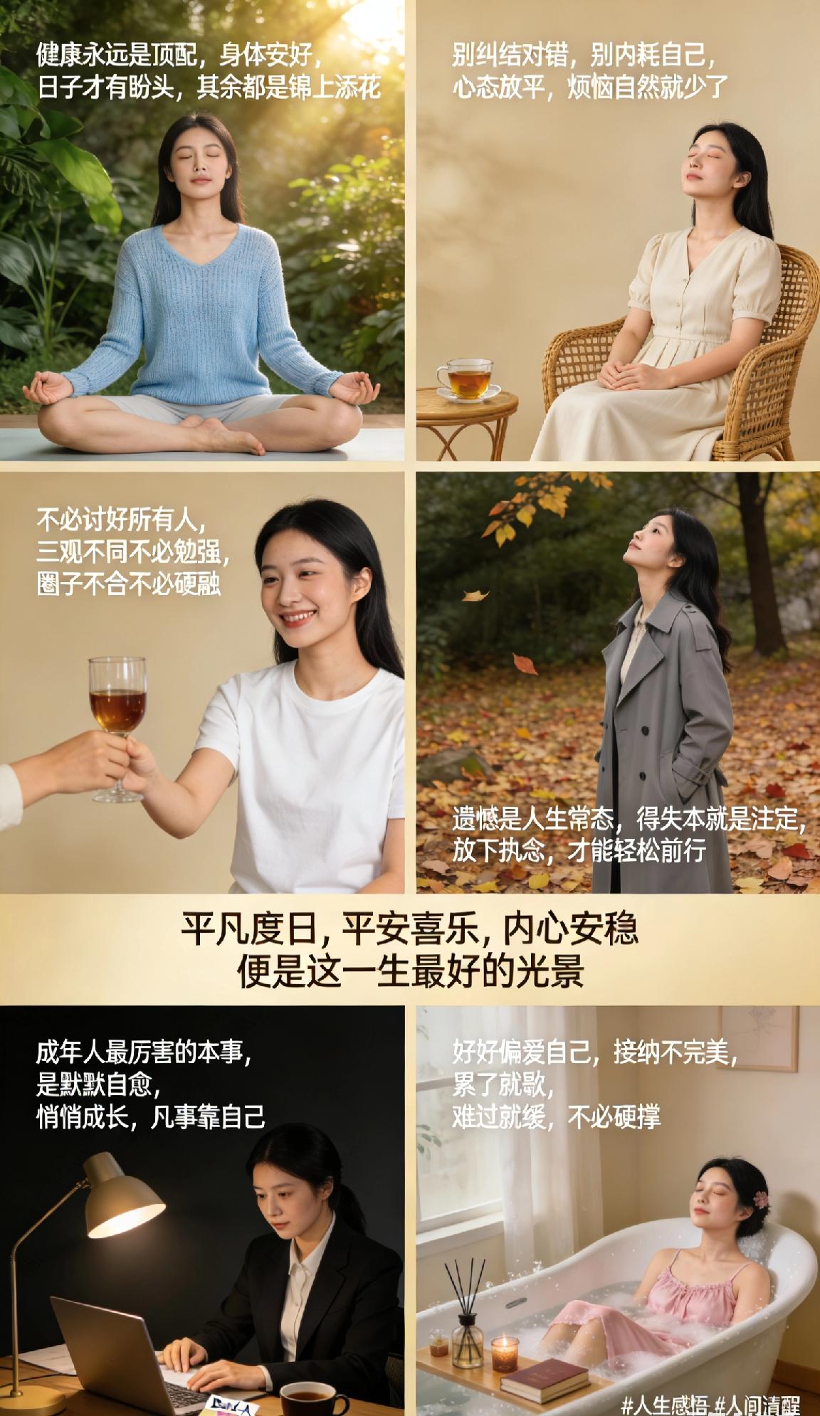 越长大越清醒，慢慢读懂生活最朴素的真相✨1. 健康永远是顶配，身体安好，日