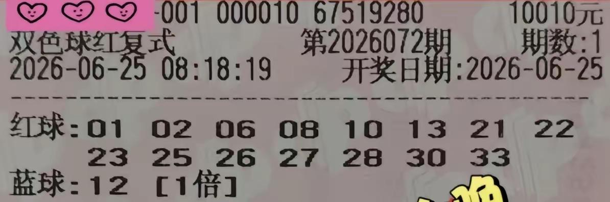 双色球2026073期｜20枚红球大底（含重号+双胆，适配上期断三区回补）