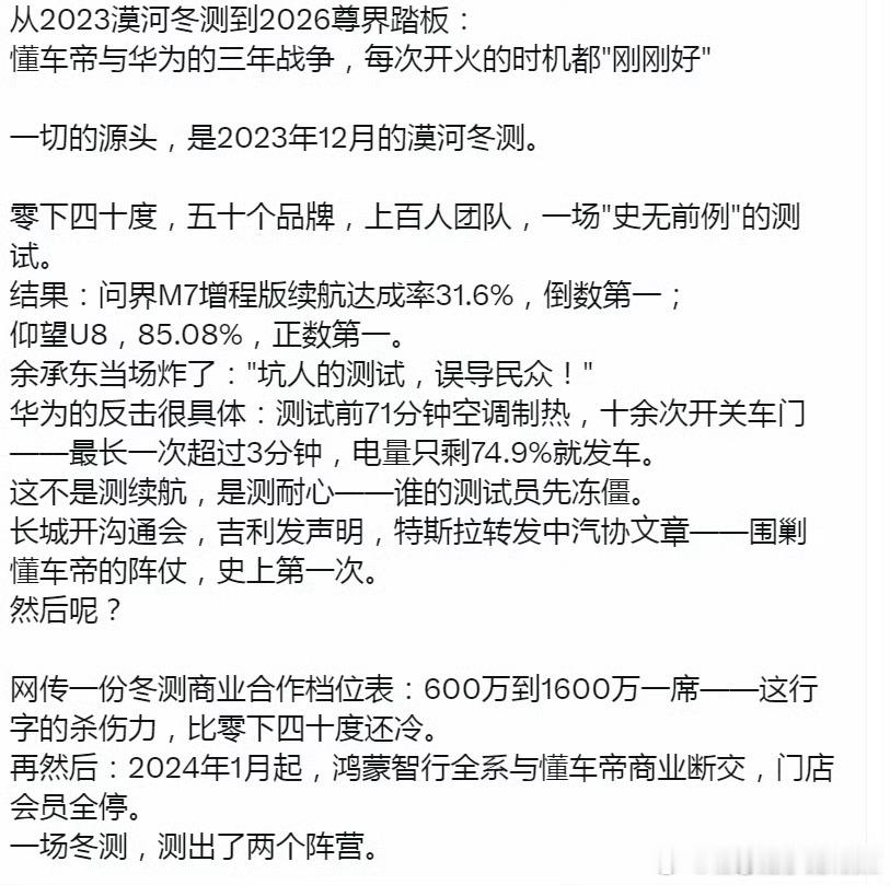 桂哥评：黑车蒂就是个车自媒体，没有测评资质，野测评一个。而且早几年华为系退出不给