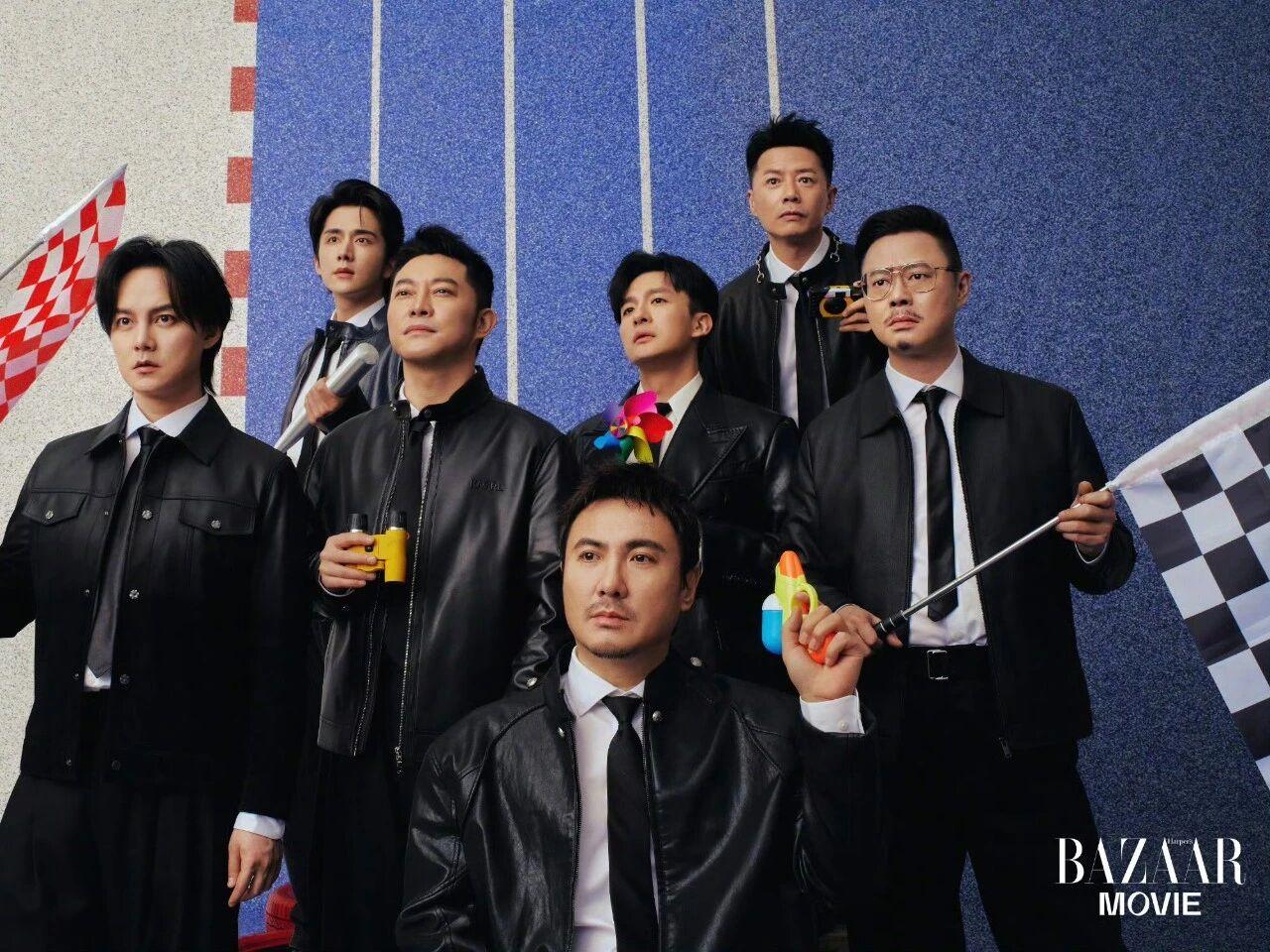 沈腾最爱谁，一目了然。《飞驰人生3》里的老爷们一起拍了时尚杂志。沙溢和尹正