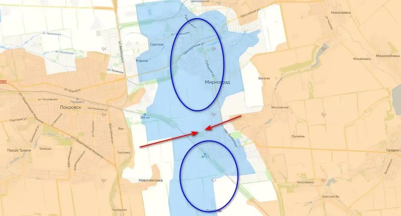 据乌克兰公共团体称，米尔诺拉德（米尔诺格勒、季米特洛夫）的乌军部队已被俄军突击队