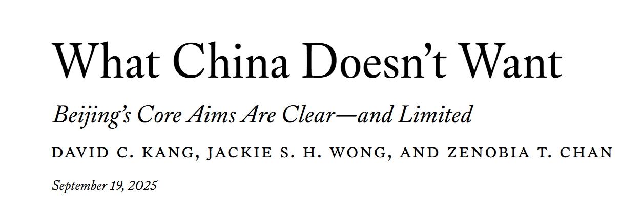 终于有美国人，认真地研究了中国。外交事务杂志虽然一直名声不怎么样，但在9月19日