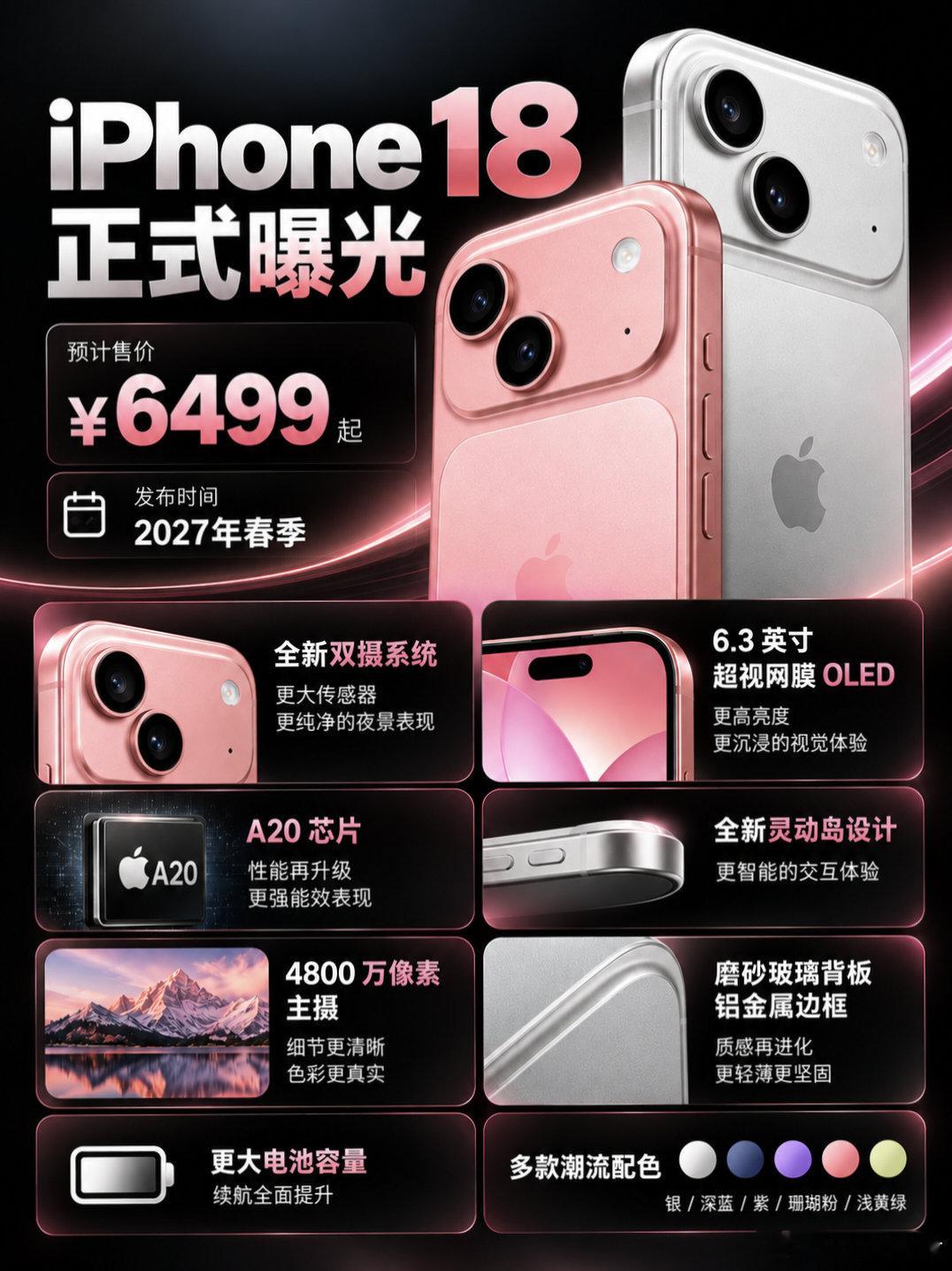iPhone18标准版配置提前曝光，看完你心动了吗？#测评官教你选手机##iphone#​