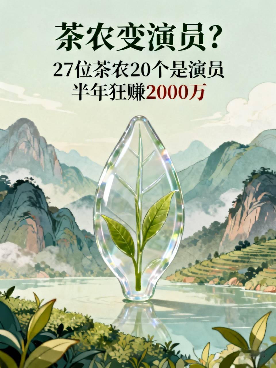 央视这一曝光，真是让人惊掉下巴！27位茶农20个是演员，半年狂赚2000万，咱这