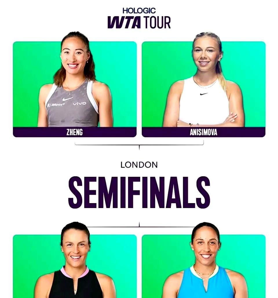 WTA500女王杯女单半决赛对阵：郑钦文vs阿尼西莫娃玛利亚vs凯斯根据赔