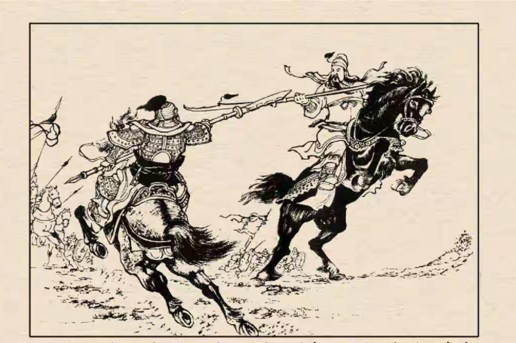 三国演义连环画：这员曹军大将是谁？竟然纵马挥刀直取关羽！看那关羽仓促举刀招架，连