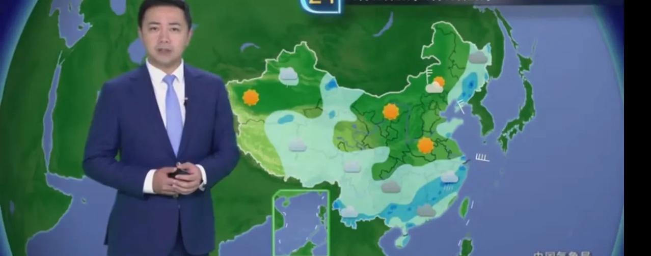 2025年7月13日天气。雨区在长江以南，南方雨较大。高温区在长江以北，并逐渐向
