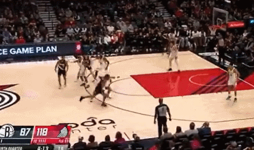 杨瀚森持续进步中，开拓者134:99大胜篮网。发展联盟练级打怪归来的