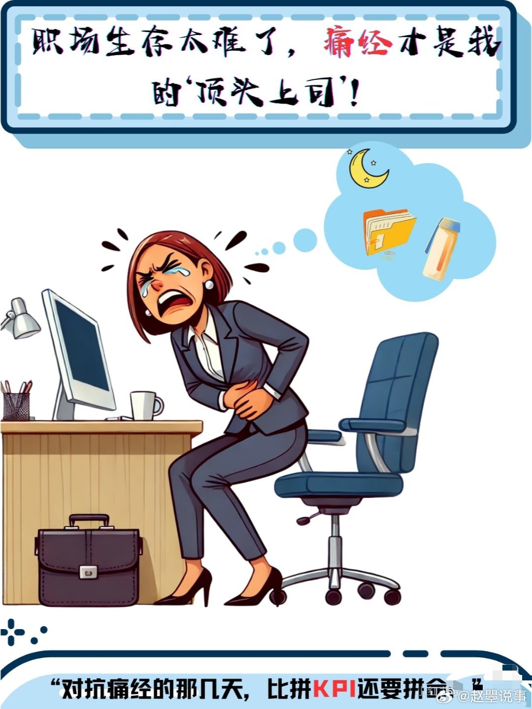 职场女性每年在工位痛经近5000分钟近5000分钟，是无数女生咬着牙撑下来的时