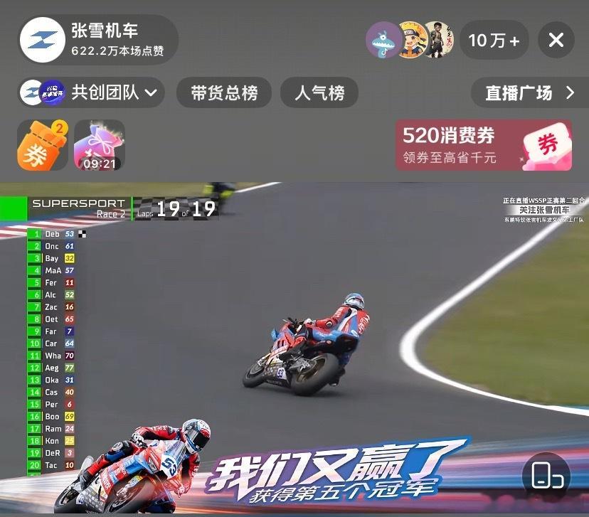 恭喜张雪机车，五冠，捷克战2连冠！牛牛牛！