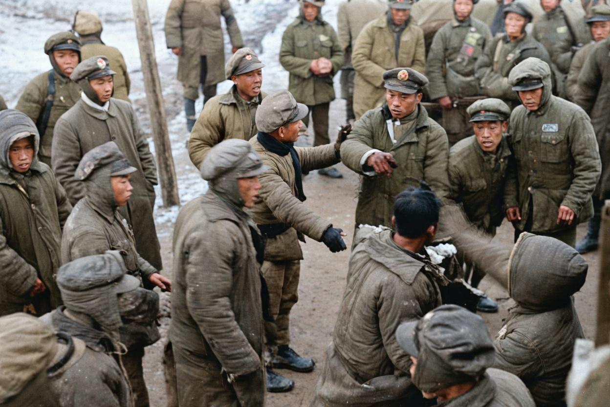 这两张定格在1948年淮海战役战场上的照片，由美国《LIFE》杂志随军摄影师拍摄