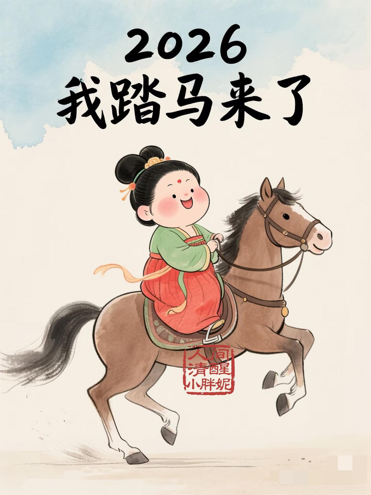 2026，我TM来了！用插画表现情绪马年小马已就位朋友圈图文每天一个治愈