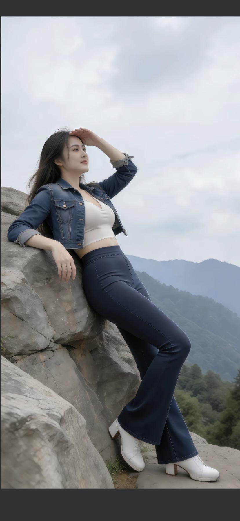 山间少女，牛仔风范，自由自在