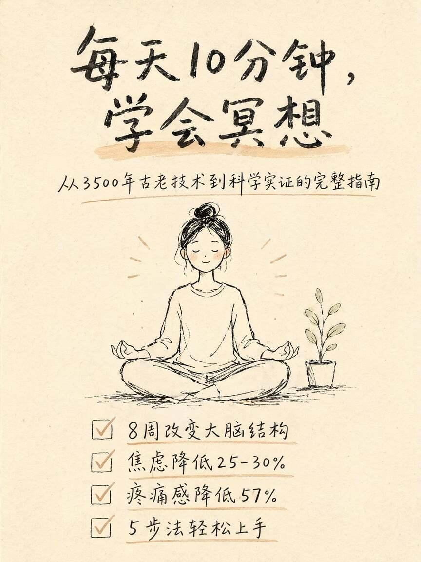 别再把冥想当成玄学了！这组图把冥想讲得明明白白📖✅它不是宗教，比大多数宗教