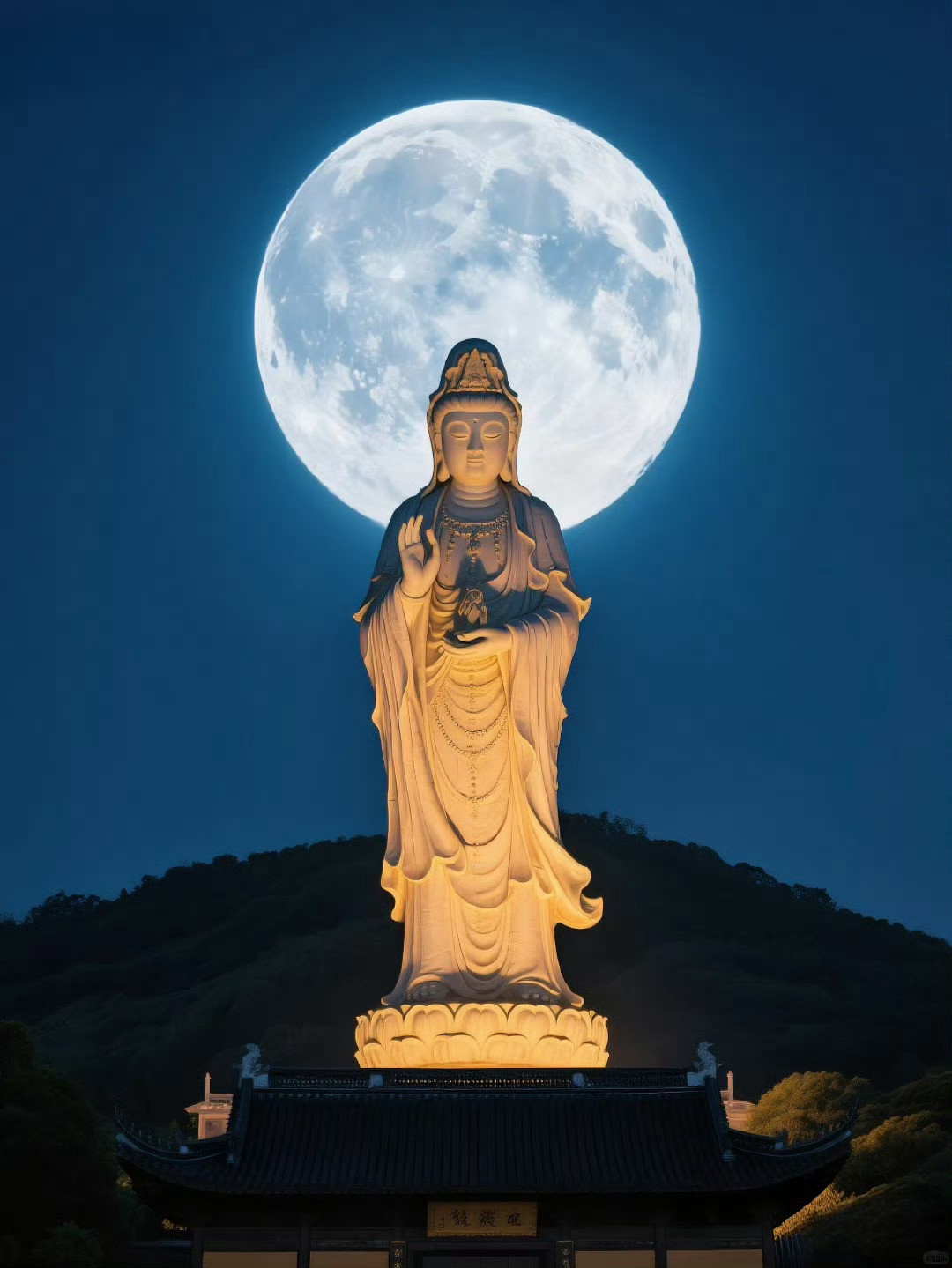 当你刷到南海观音时，不要视而不见，这是对观音菩萨的不敬。你可以虔诚地留下四个字：