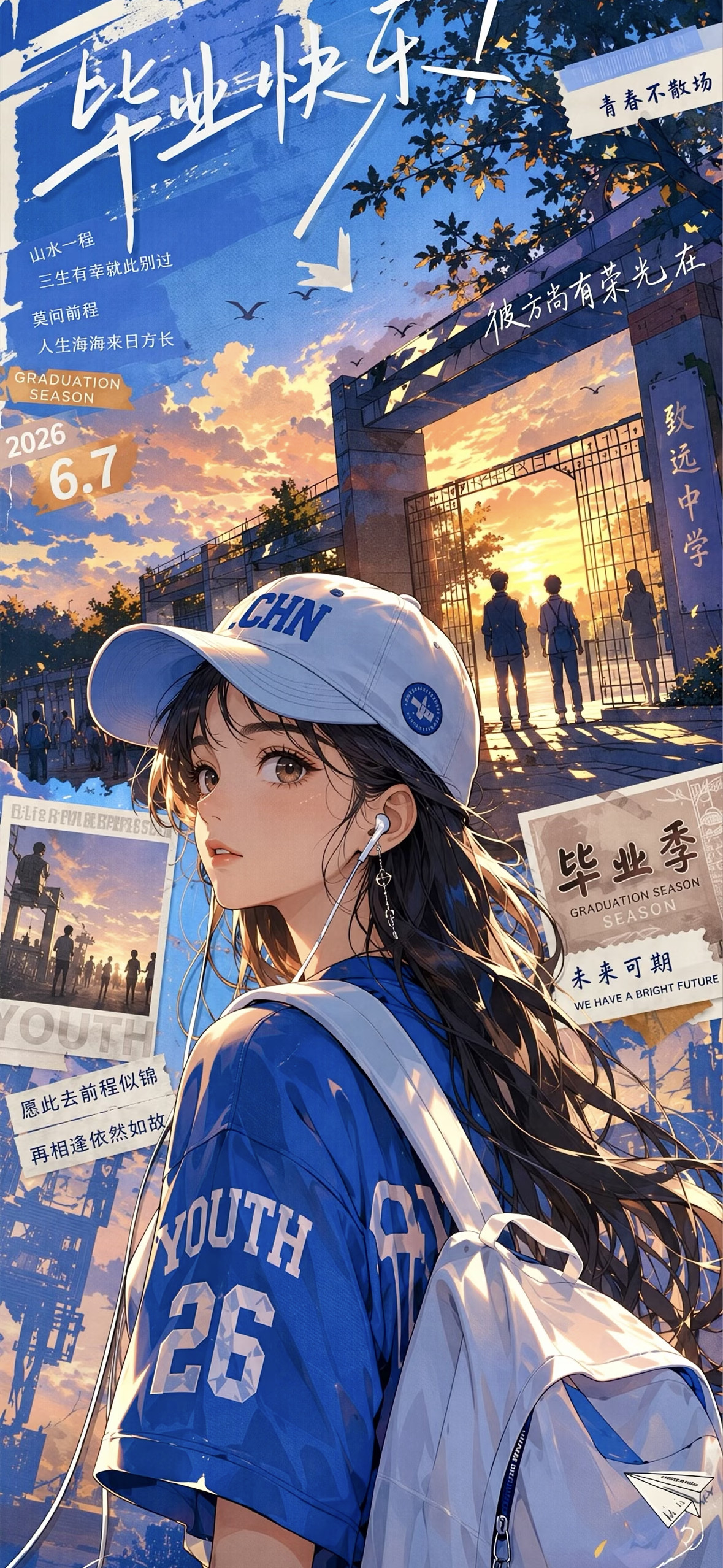 故事始于夏日，终于盛夏✈️故事的开头是蝉鸣不止的夏天故事的结尾是奔赴各自的远方我