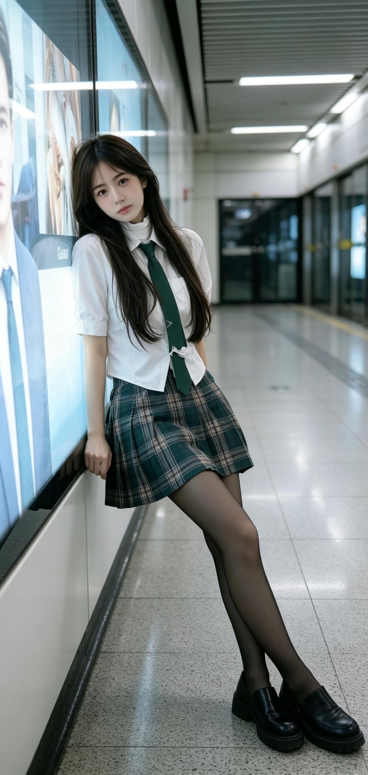 谁懂啊！地铁里这套JK穿搭，直接把青春感焊在身上✨今天坐地铁，随手拍了几张