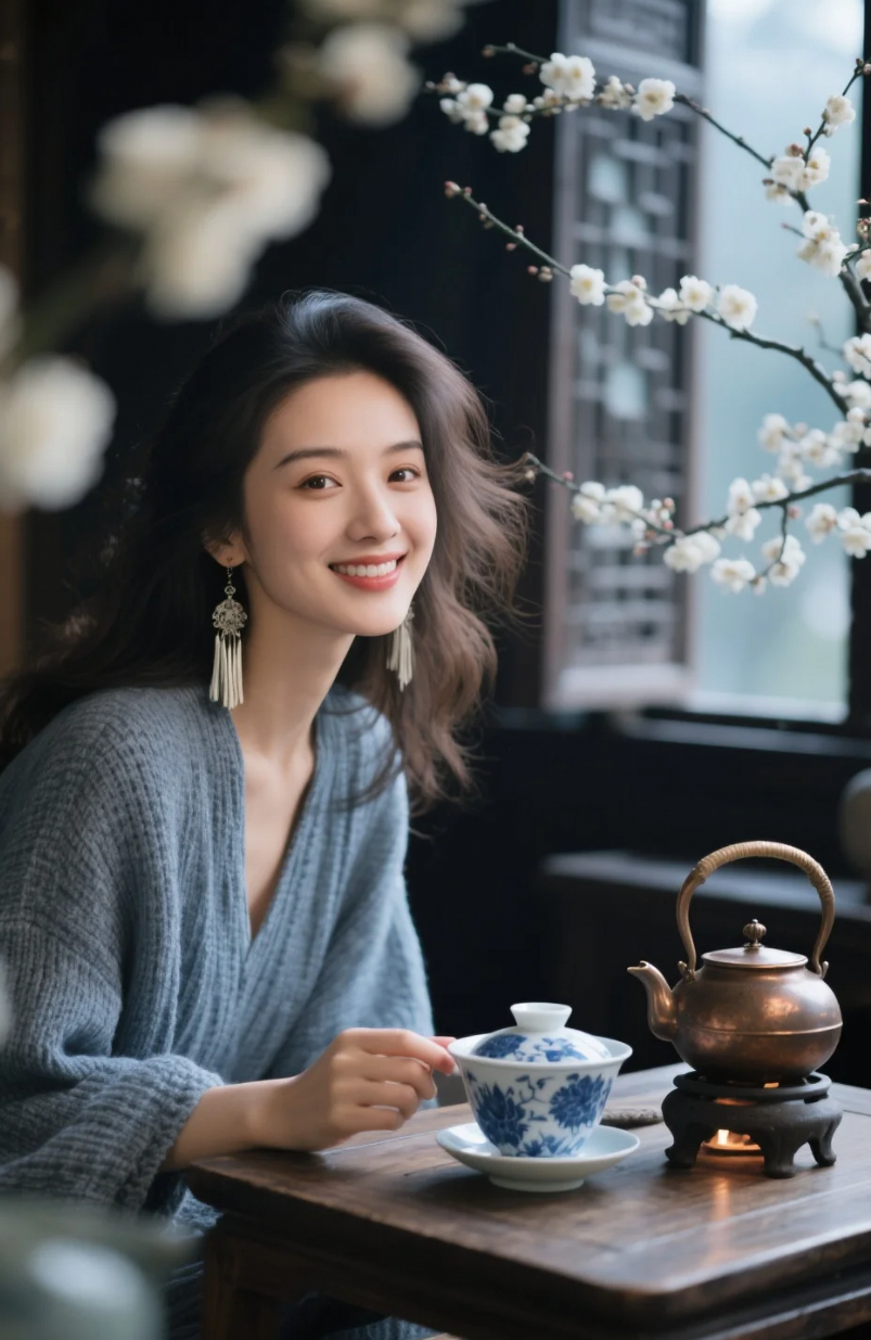 青花盖碗一捧，仿佛握住了千年的雅致