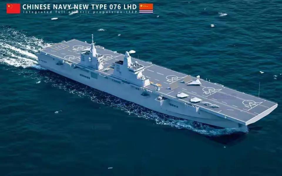 一波接一波，全世界将会再次被震撼！福建舰电磁弹射刚弹射完，076又卸掉脚手架露