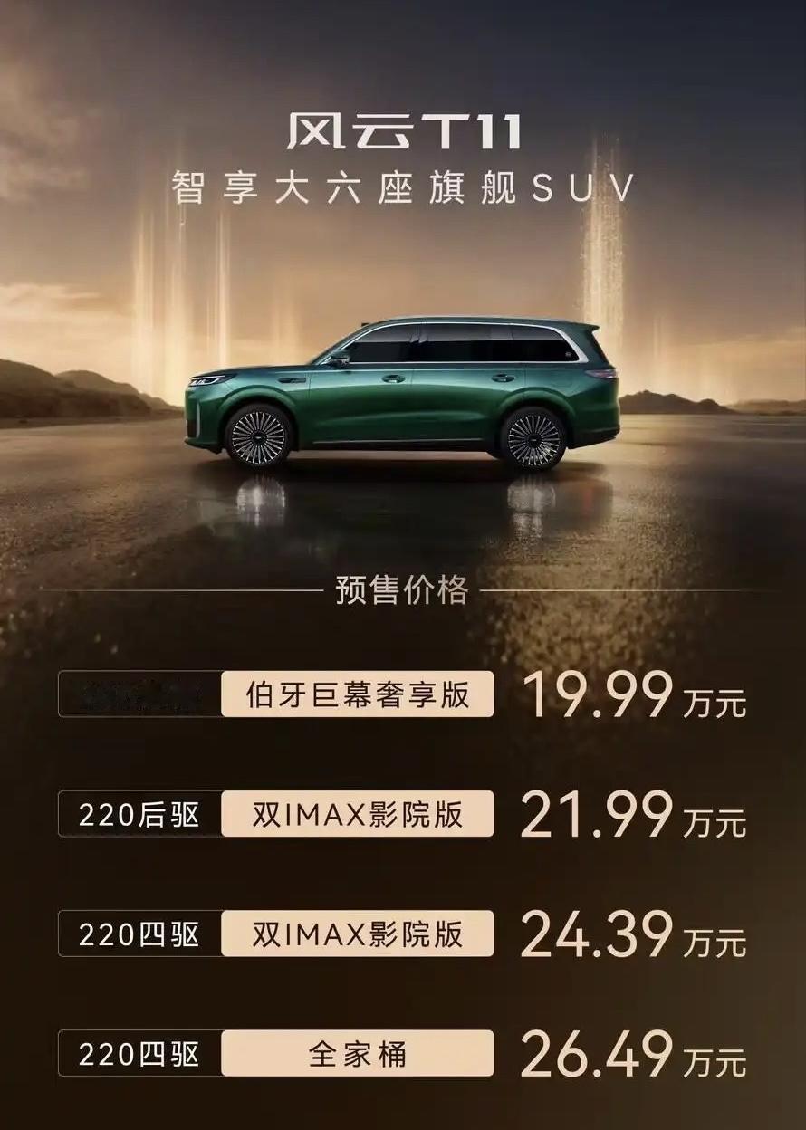 奇瑞的风云T11，我觉得19.9万的最低配足够用了，除了没四驱和冰箱，不过这也不