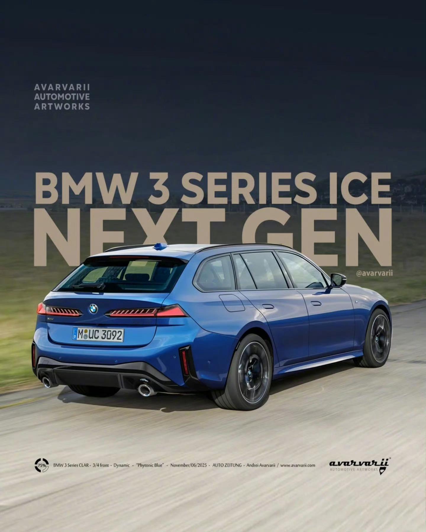 外国媒体渲染的下一代宝马3系旅行版。