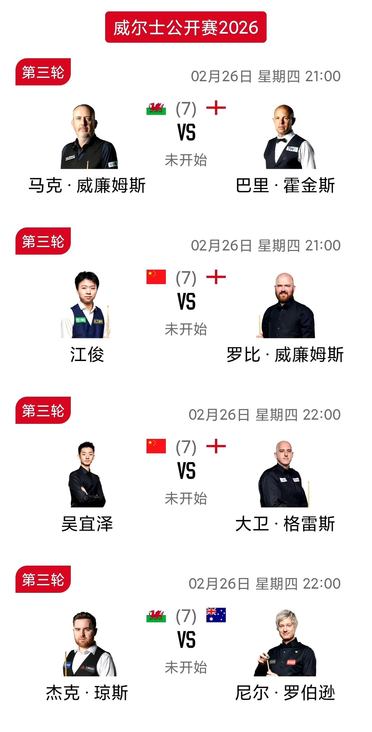 赵心童大胜穆迪晋级！威尔士公开赛十六强晋级全部产生，使用人海战术的国手们仅剩五人