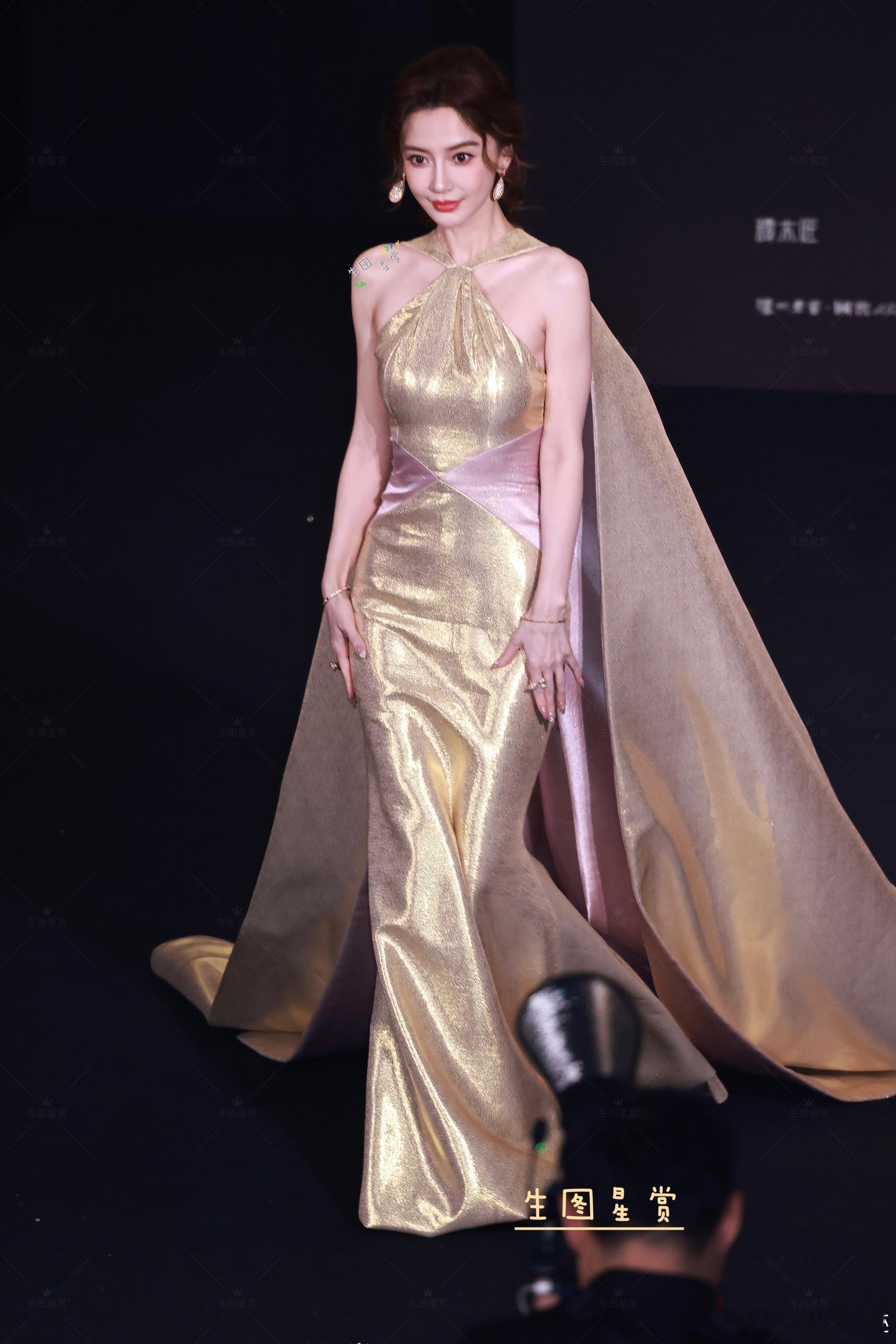 angelababy鎏金粉裙红毯生图鼻姐好权威的颜