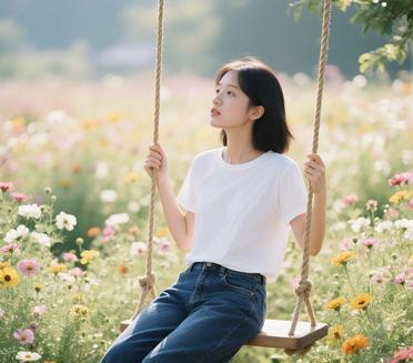 荡秋千的日常，享受这美好的时光。