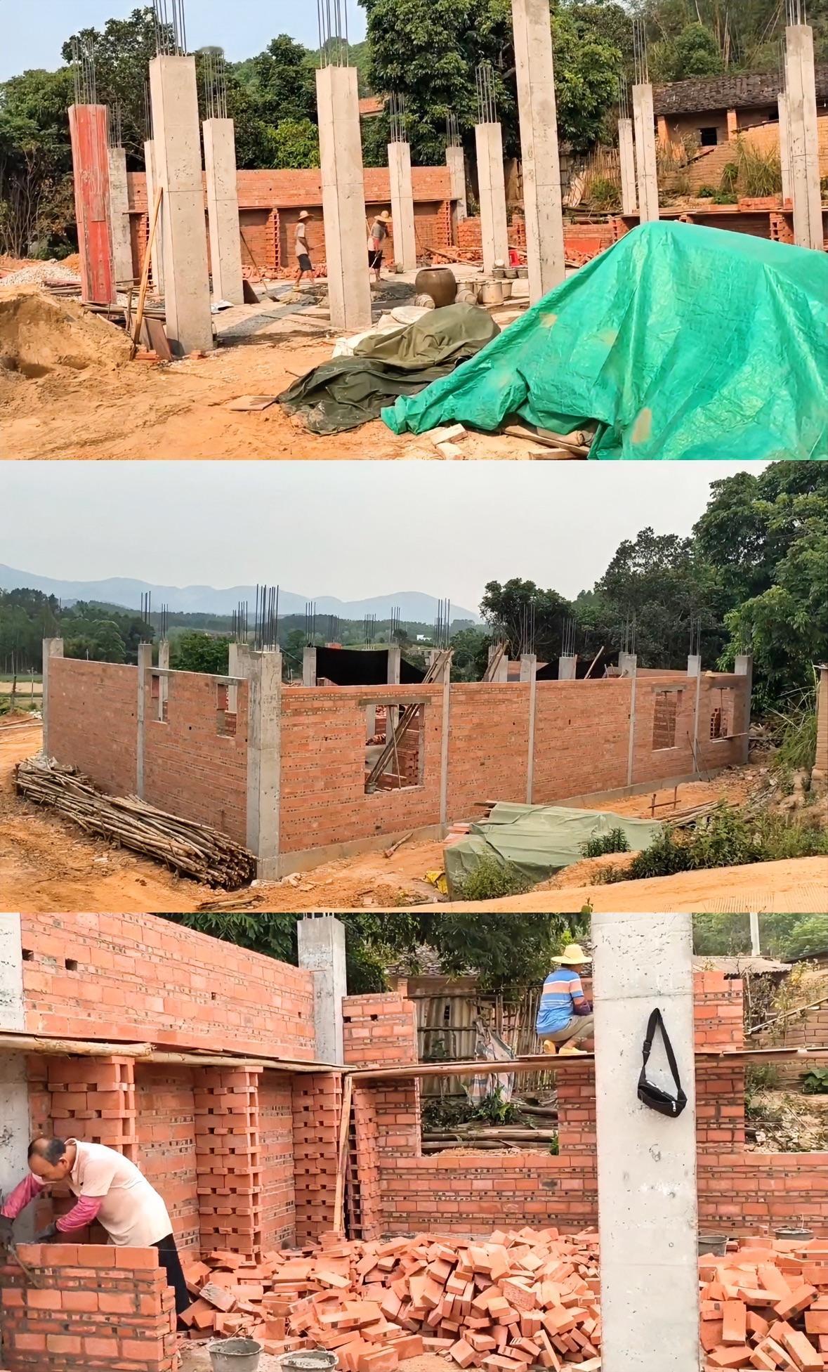 唐尚珺新房一楼已成型，从拆除老房到新房一楼起来大概盖了40多天，收小麦前能将二楼