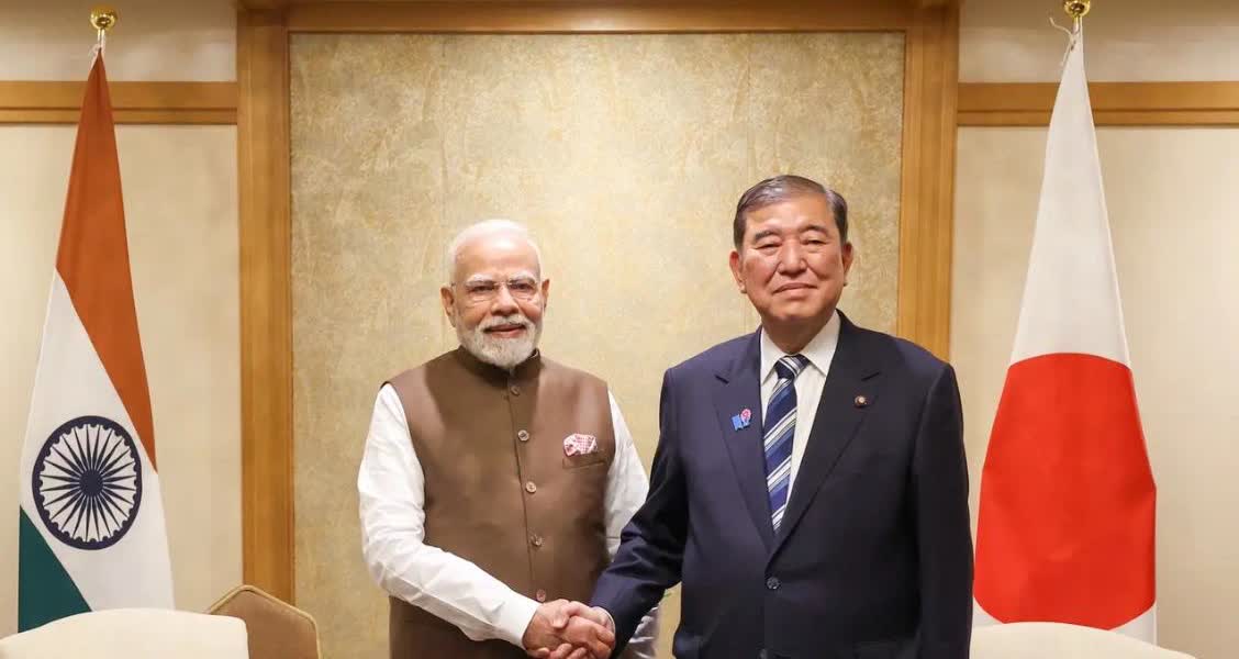 莫迪访问日本会见石破茂时，极力宣扬“日本设计，印度生产，为世界制造”的观点，鼓吹