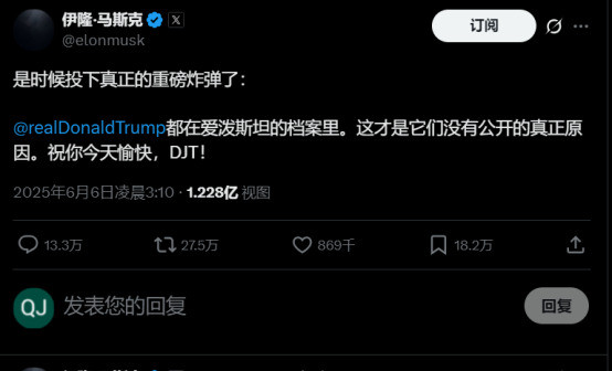 标题：马斯克爆料川普爱泼斯坦秘密搞什么鬼！马斯克这回是彻