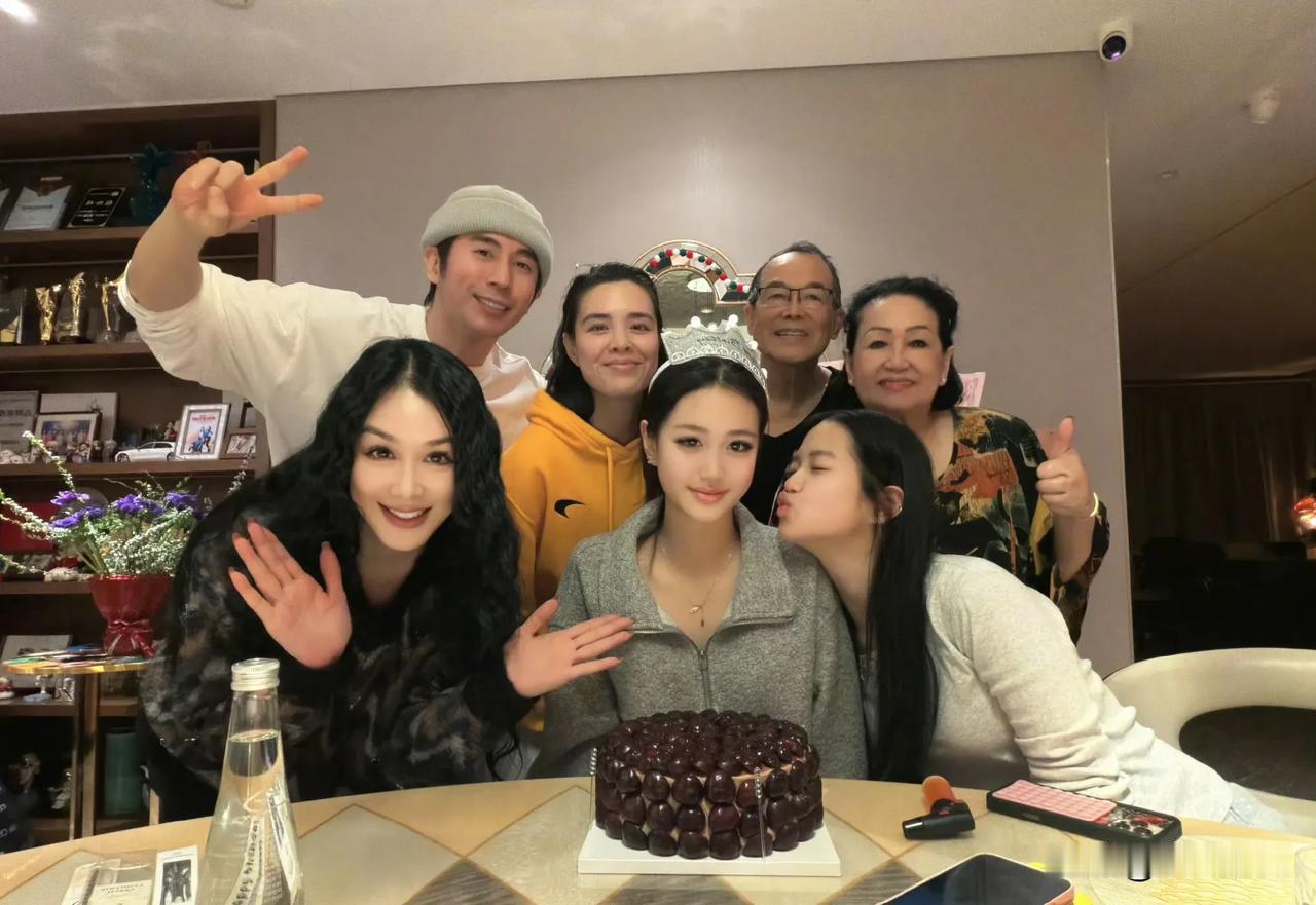 钟丽缇全家福好幸福钟丽缇三个女儿一家开心惬意画面