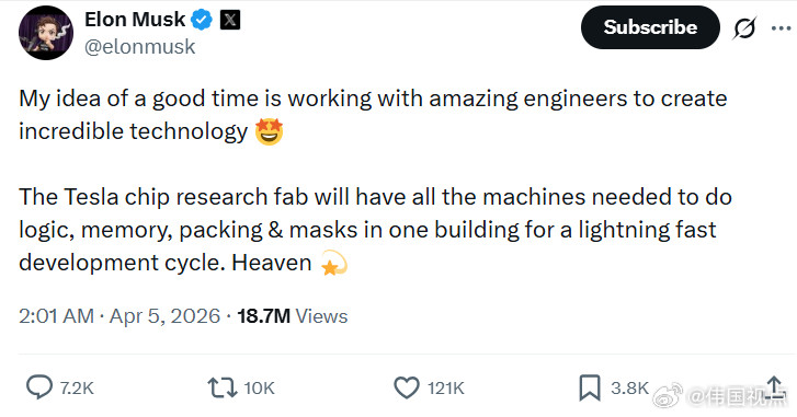 马斯克：我心目中的美好时光，就是和出色的工程师们一起创造令人惊叹的技术。特斯拉的
