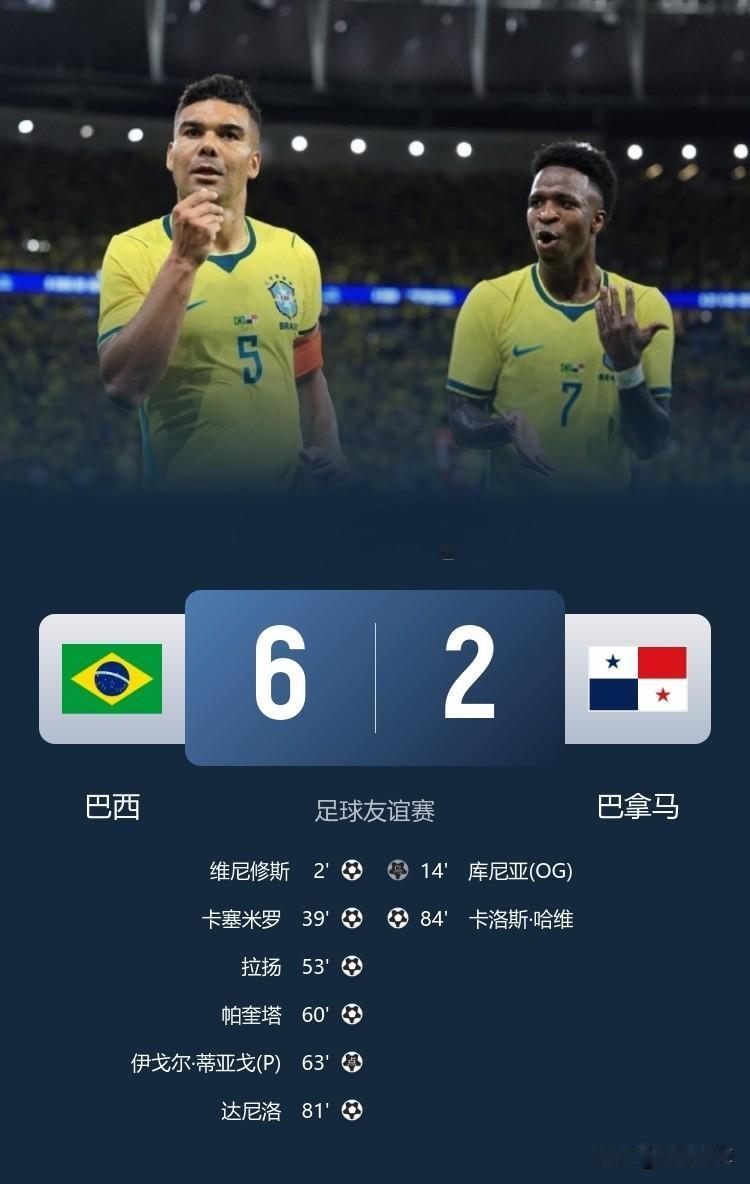 最强巴西回来了，巴西6-2大胜巴拿马剑指世界杯！在刚刚结束的一场热身赛上，巴
