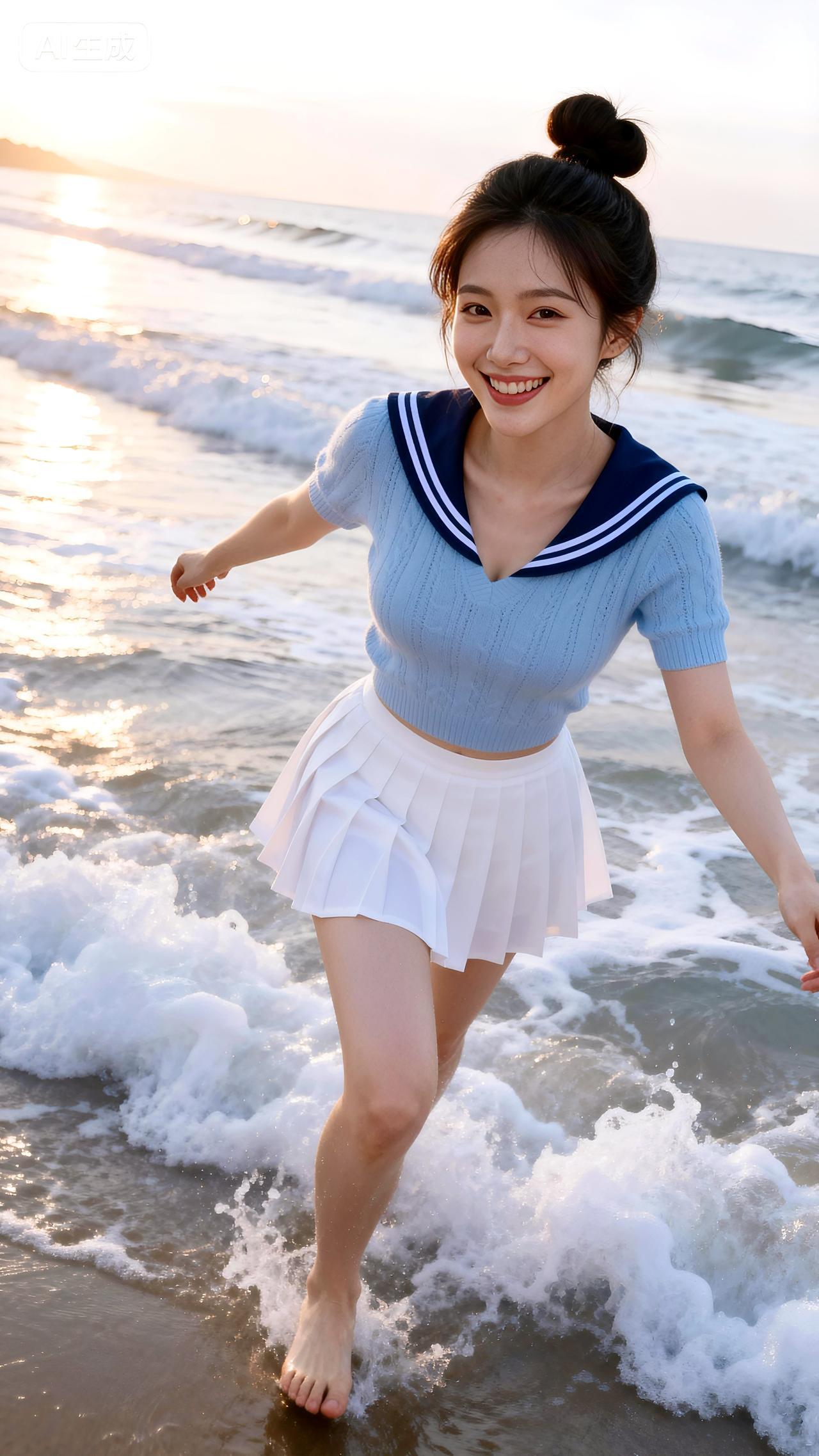 大海啊，全是水。