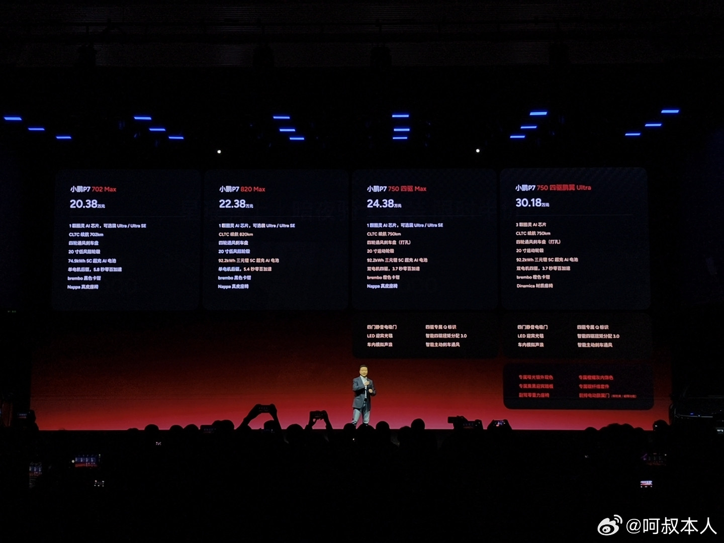 小鹏P7公布售价了！小鹏P7黑白红新色20.38万起，低配用了75度的磷酸铁锂电