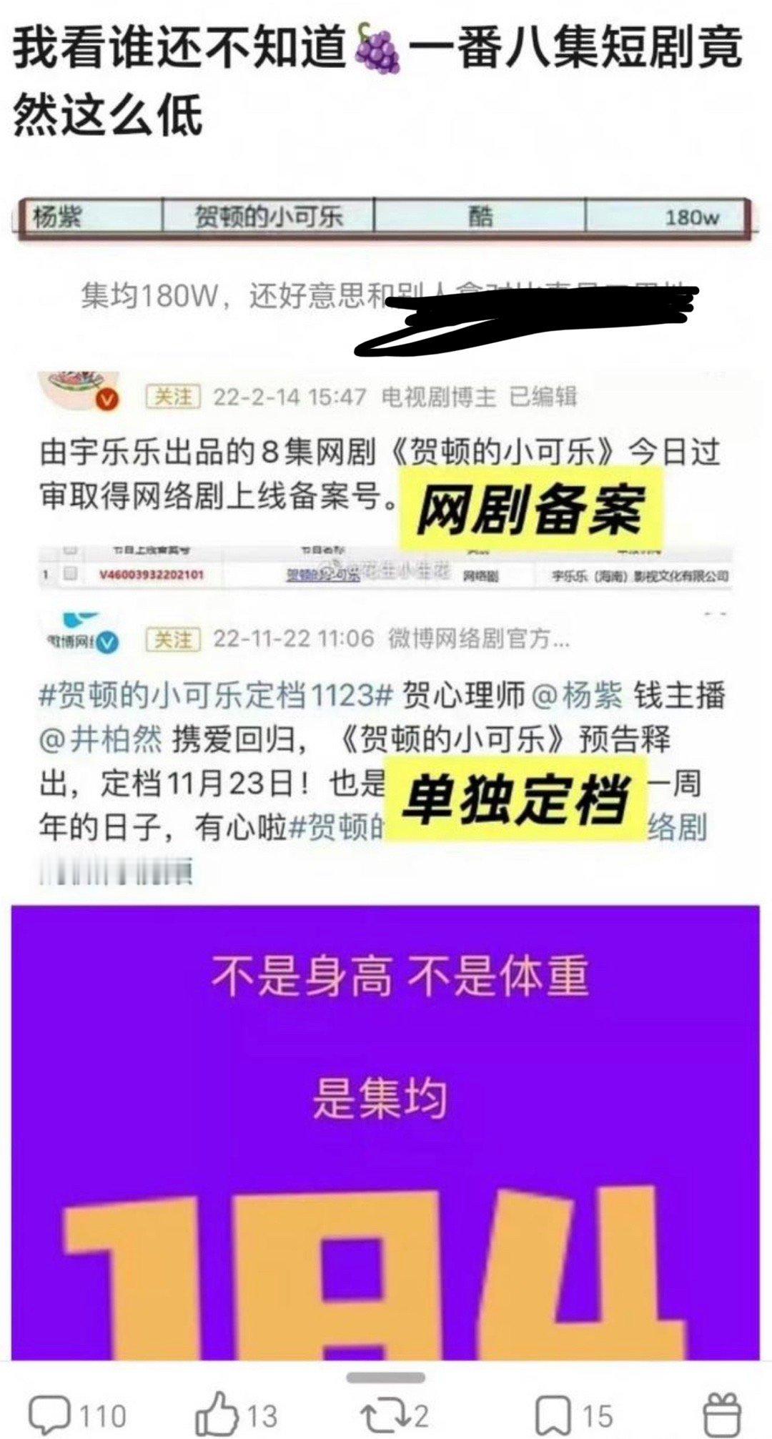 这部剧集均180w你们知道吗[笑着哭]​​​