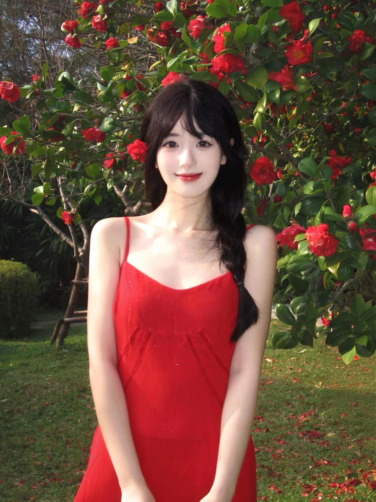 红玫瑰🥀。空气中都是春天的味道～春日要穿明媚的红色🌹自带春日元气的甜系穿搭山