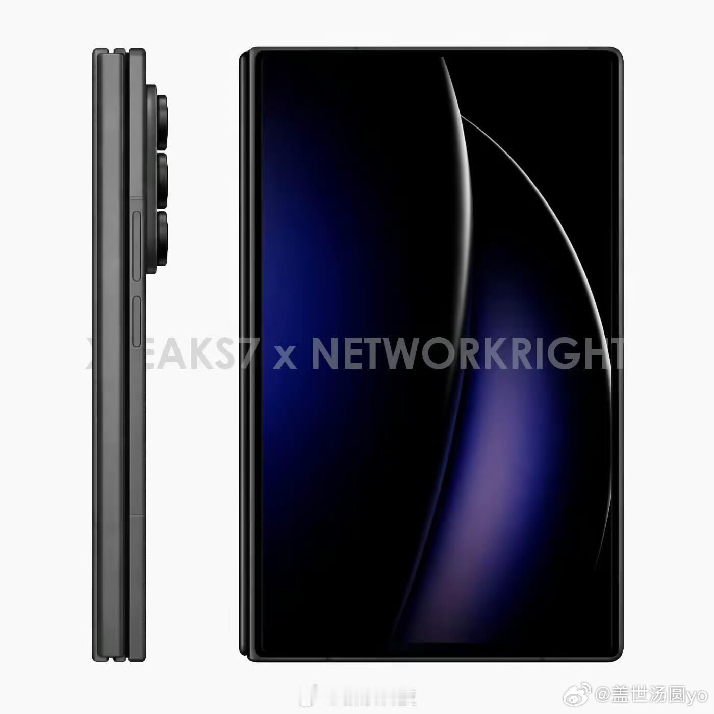 三星阔屏三折叠手机曝光据4月14日科技媒体networkright消息，三星一款