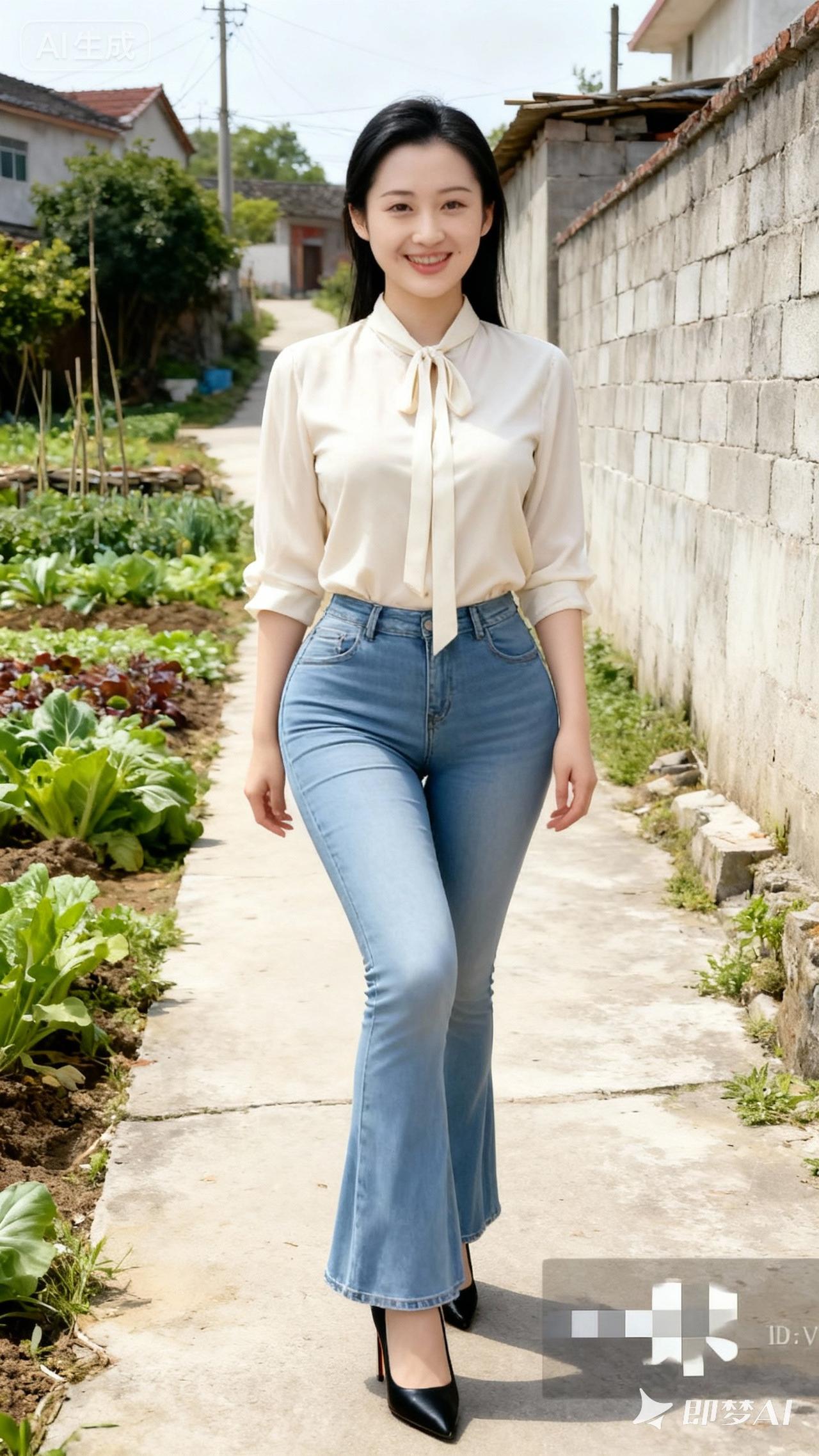 田园风穿搭指南：清新牛仔裤搭配优雅衬衫，尽显自然之美！