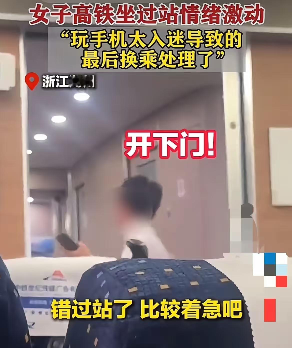 真的是无语了，安徽一女子坐高铁因低着头不停的玩手机，错过了自己下车的站！女子