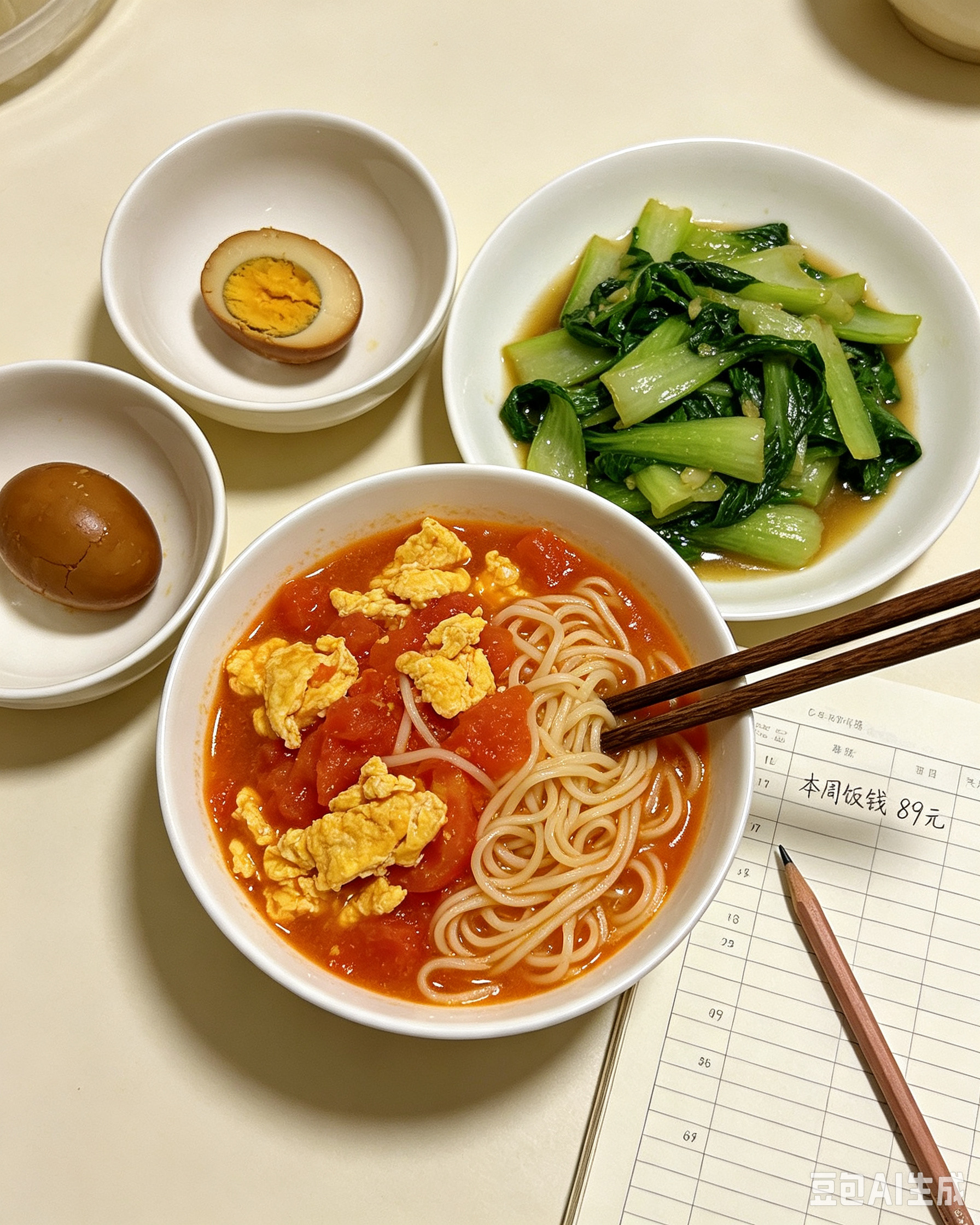 一周的吃饭成本能有多低外卖一顿二三十，自己做饭直接拉开巨大差距。有人一周食材几十