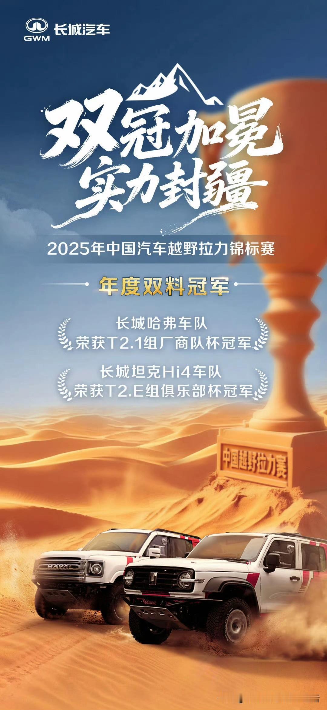魏建军：长城汽车又双叒叕夺冠了！昨天冬至，长城汽车官宣，2025年中国汽车越野