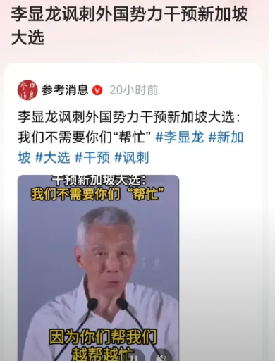 新加坡充当墙头草的恶果显现了，大选遭干预也是自食其果。新加坡虽以华人人口占多数，