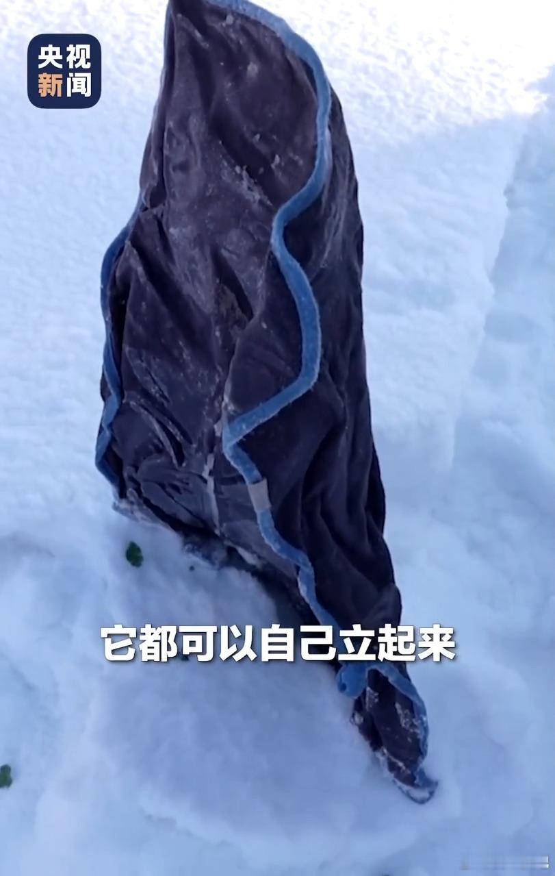 零下34℃到底有多冷:毛巾能站住！1月19日，新疆阿勒泰，最低气温已降至零下34