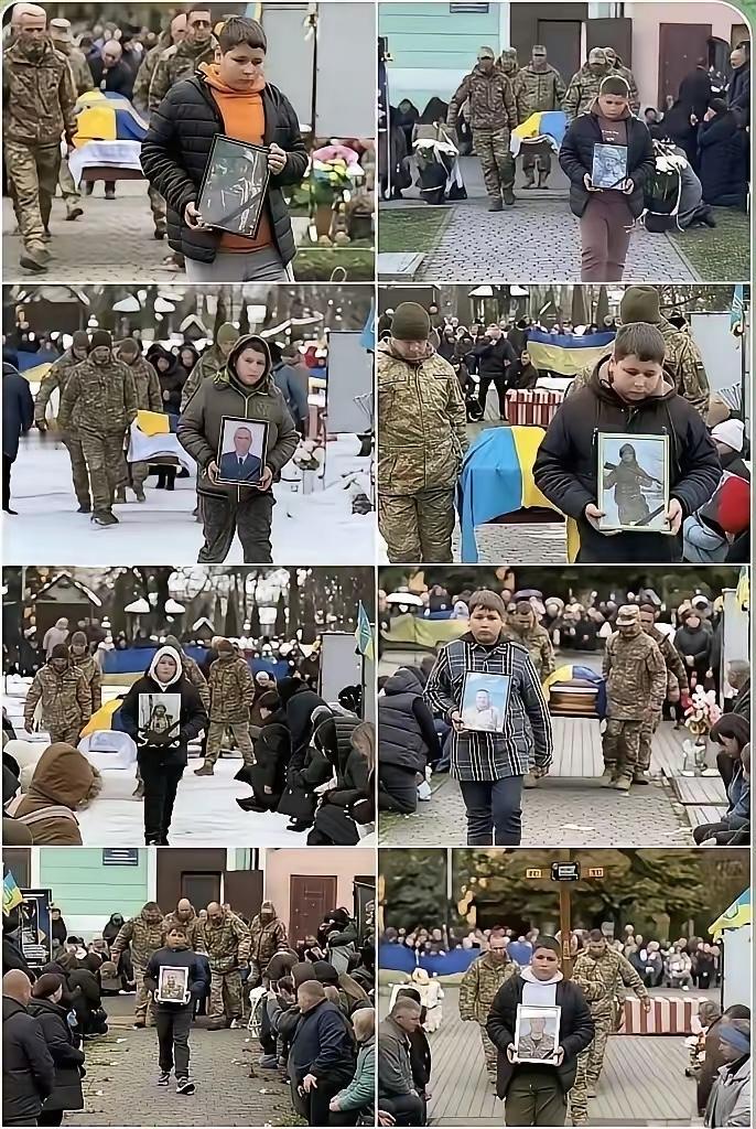有媒体报道，乌克兰一个男孩出席了无数次爸爸牺牲的安葬仪式。这个新闻透露