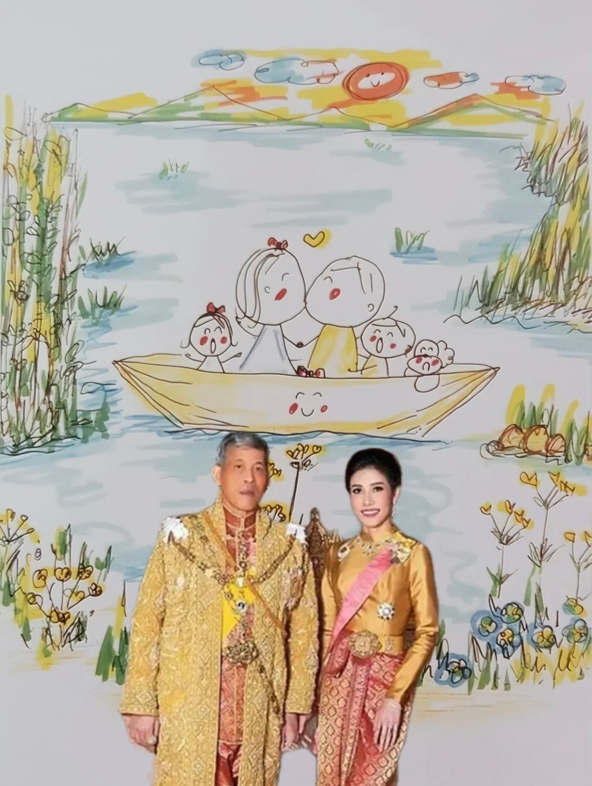 泰王的大作～泰王亲自手绘的画，记录他和诗妮娜贵妃的浪漫爱情。​​​